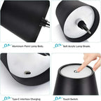 USB Rechargeable Bottle Table Lamp Touch Control 3 Color Temperatures Stepless Dimming ABS 5V Bar Wine Bottle Desk Night Light