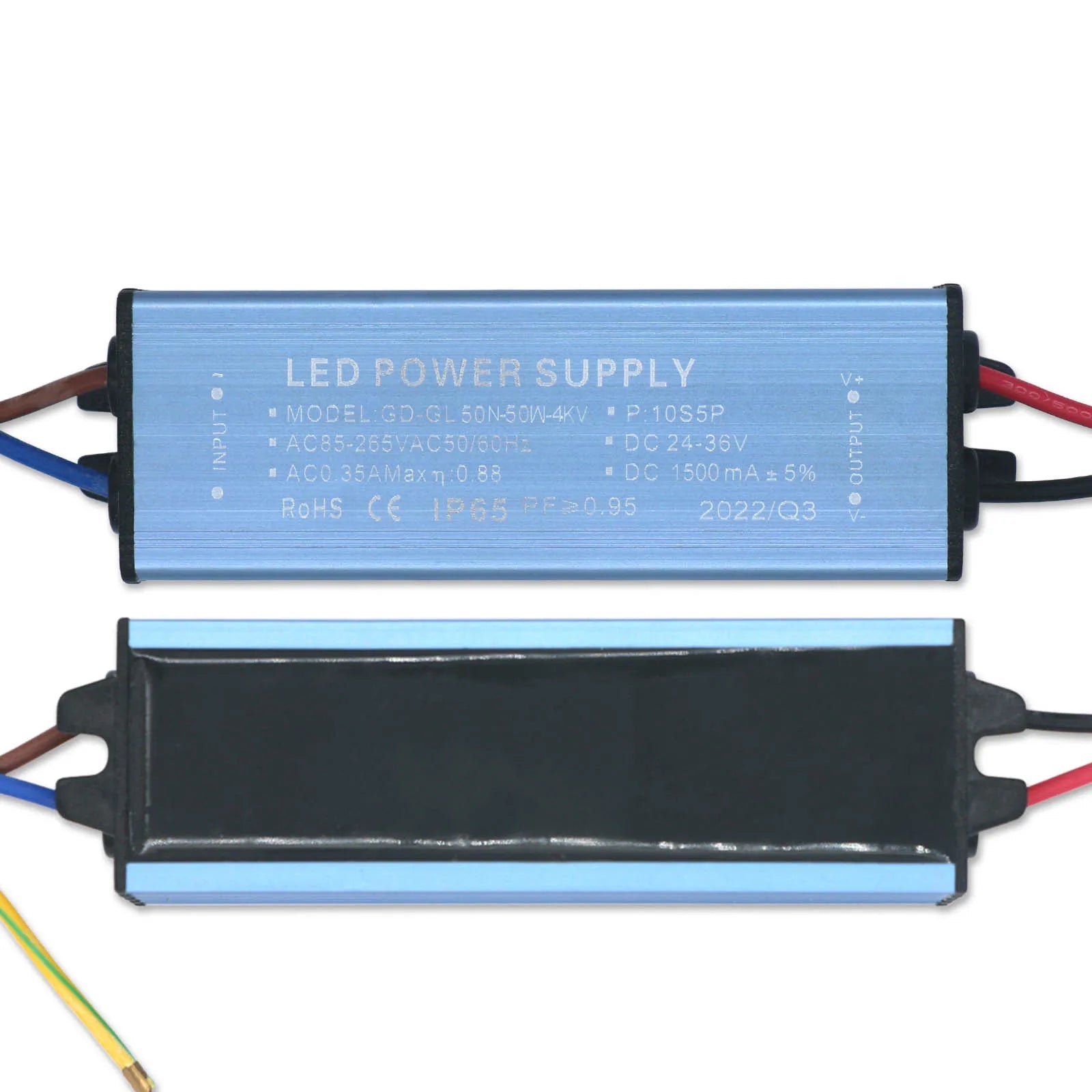 50W IP65 Waterproof LED Driver AC 85-265V to DC 24-36V 1500mA Constant Current Floodlight