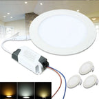 Dimmable Ultra-Thin SMD2835 LED Panel Downlight 3W 4W 6W 9W 12W 15W 25W 120° AC 85-265V