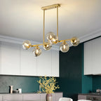 Modern Multi-Head Glass Pendant Chandelier 7 9 Heads 48W Ironware Dimmable AC 90-265V