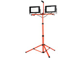 Rechargeable LED Camping Work Lantern Double Head Telescopic Tripod 33-70in 2 USB SOS IP65
