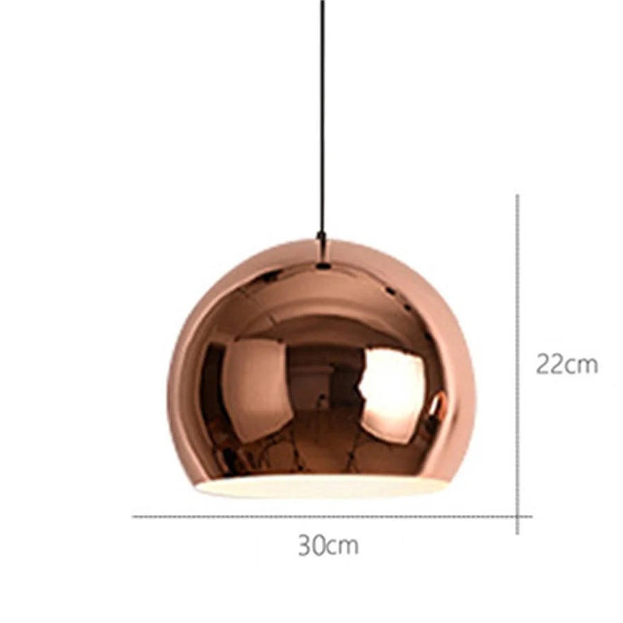 Nordic Rose Gold Globe Pendant Light Ceiling Fixture