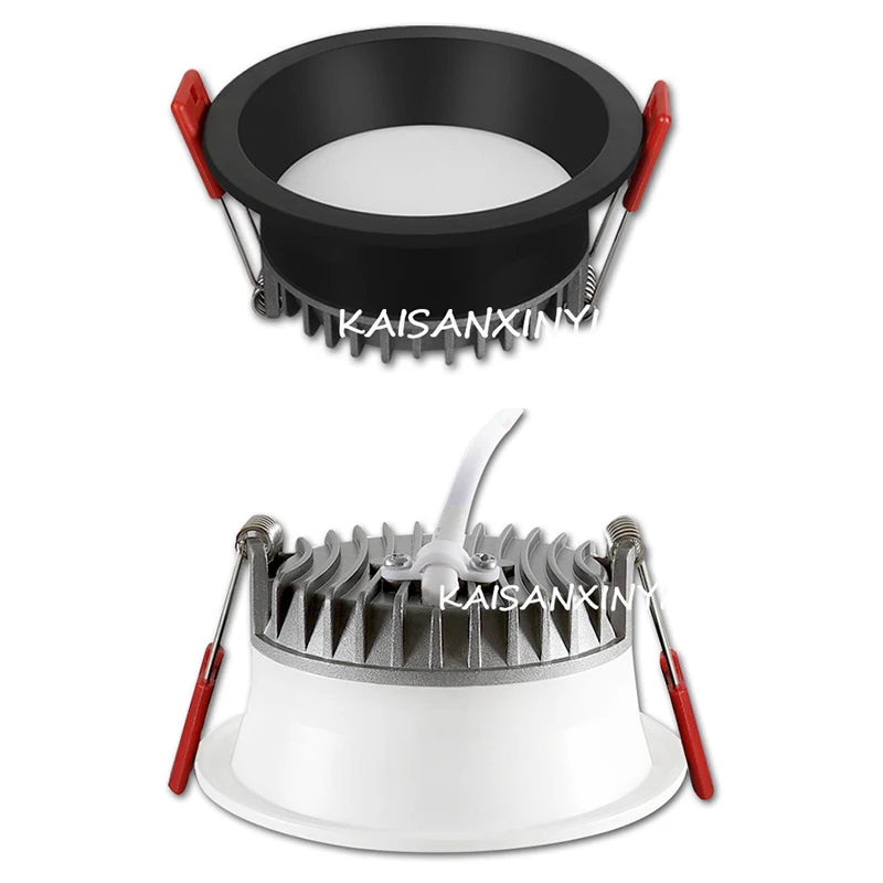 Anti-Glare COB LED Recessed Ceiling Downlight 5W 7W 9W 12W Aluminum CREE Chip