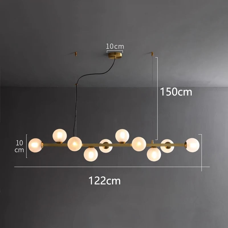 Modern Multi-Head Glass Pendant Chandelier 8 10 12 Heads 72-106W 4-Mode AC 90-240V