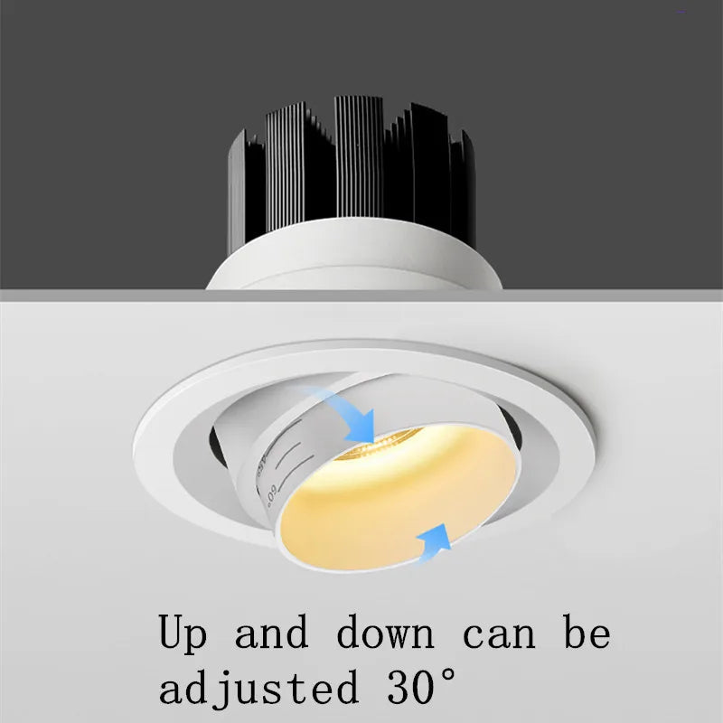 Adjustable Beam COB LED Recessed Downlight Spotlight