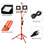 Rechargeable LED Camping Work Lantern Double Head Telescopic Tripod 33-70in 2 USB SOS IP65