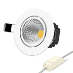 COB LED Recessed Dimmable Downlight 6W 9W 12W 15W CRI 90 105-110lm/W 25-45° AC 85-265V