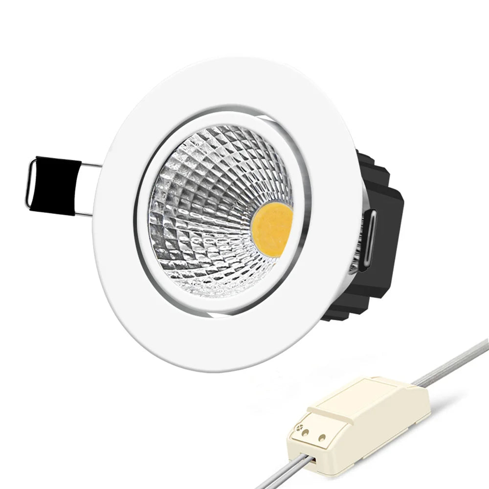 COB LED Recessed Dimmable Downlight 6W 9W 12W 15W CRI 90 105-110lm/W 25-45° AC 85-265V