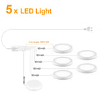 5W 12V Ultra-Thin LED Cabinet Puck Light Dimmable Touch Sensor Through-Wood AC 100-240V