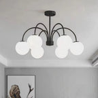 Modern LED Pendant Chandelier Iron Glass Brushed Stainless Plated Multi Head Touch Switch AC 90-260V Living Room Dining Room