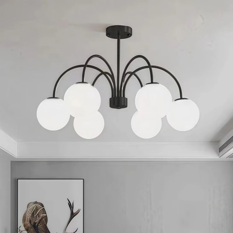 Modern LED Pendant Chandelier Iron Glass Brushed Stainless Plated Multi Head Touch Switch AC 90-260V Living Room Dining Room
