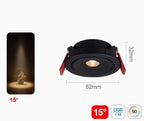 Narrow Beam Dimmable LED Recessed Downlight 3 8 15 Degree 5W 7W 10W CRI 90+ 85-265V