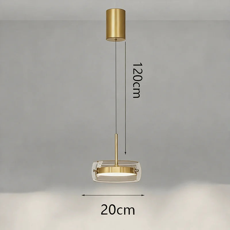 Modern Multi-Head Glass Pendant Light 1 3 4 Heads 5-60W Ironware Dimmable AC 90-265V