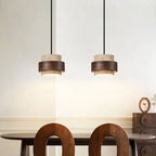 Modern Minimalist Natural Stone E26 E27 Pendant Lamp White Gray Through-Carved AC 90-260V