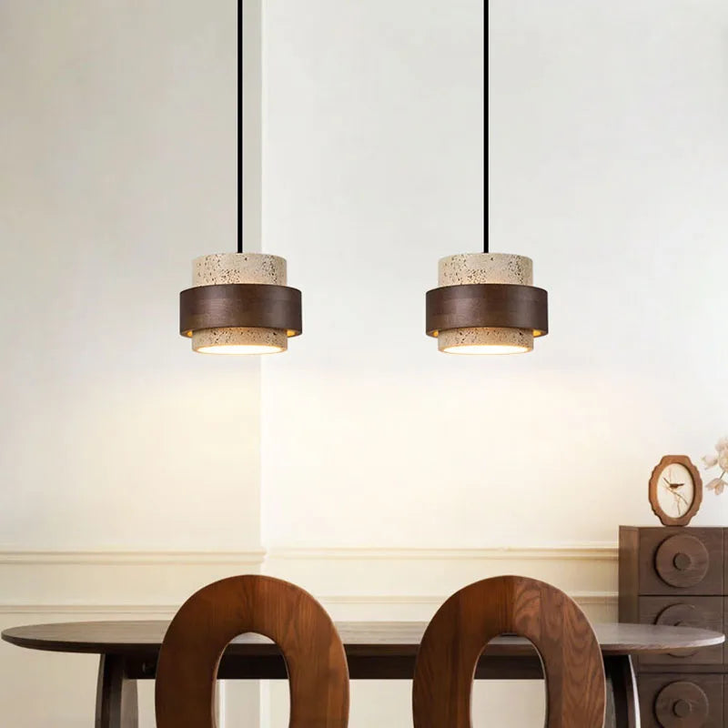 Modern Minimalist Natural Stone E26 E27 Pendant Lamp White Gray Through-Carved AC 90-260V