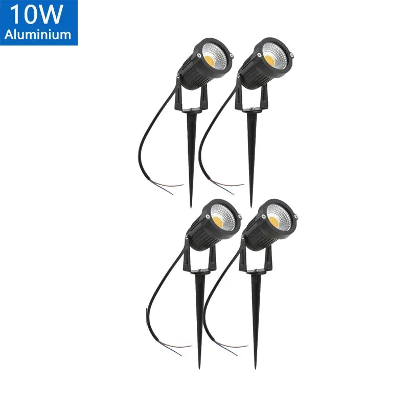 IP65 LED Garden Lawn Spike Light 5W 10W 15W AC 85-265V or DC 12-24V Aluminum ABS Warm White Cool White RGB Outdoor Landscape