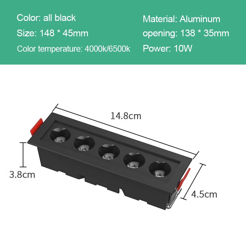 Modern Rectangle LED Ceiling Downlight Recessed Light