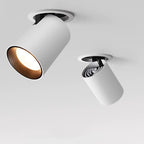 Dimmable Folding COB LED Recessed Downlight 7W 12W Frosted Aluminum PMMA Lens Knob Switch CRI 85 IP52 AC 85-265V Ceiling Spot