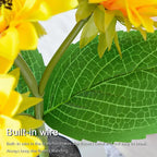 Sunflower LED Night Light USB Rechargeable 1W Warm White 2 Brightness Modes Silk Cloth Plastic Bedroom Bedside Table Lamp