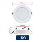 LED Recessed Downlight 5W 9W 12W 15W 18W Epistar DC12V DC24V AC110-220V 120° 2-Year