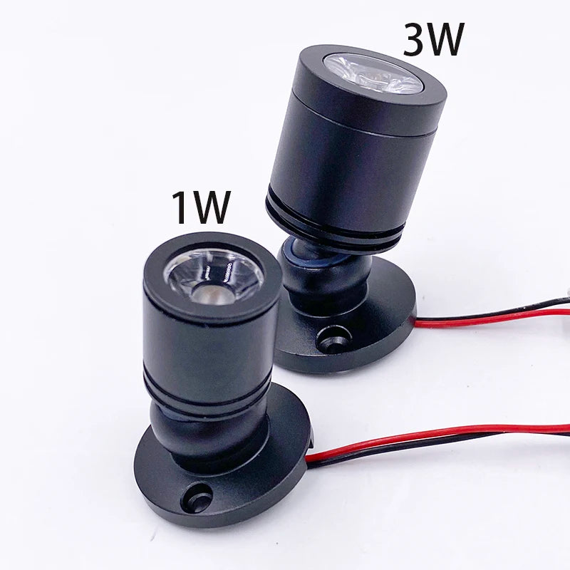 Mini Surface-Mounted LED Spotlight 1W 3W Bridgelux 30° Dimmable DC12-24V AC100-240V
