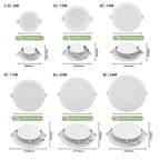 8-Pack LED Recessed Downlight 3 4 5 6 8 Inch 3-CCT 3000K 4000K 6000K AC 110-240V Round