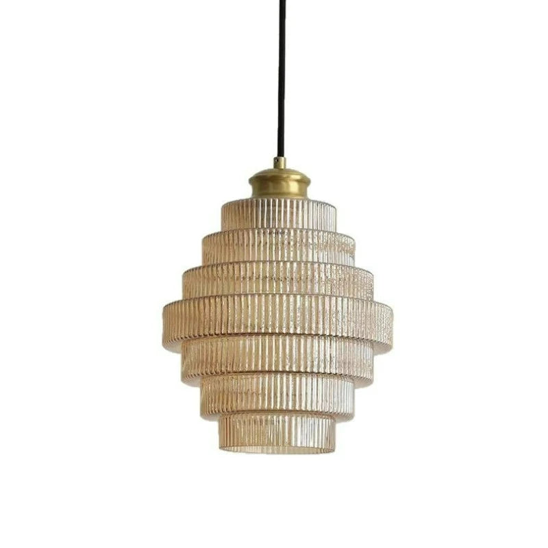 Minimalist Glass E26 E27 LED Pendant Light 6W D22cm Amber Smoky Gray AC 110-220V Dining Room