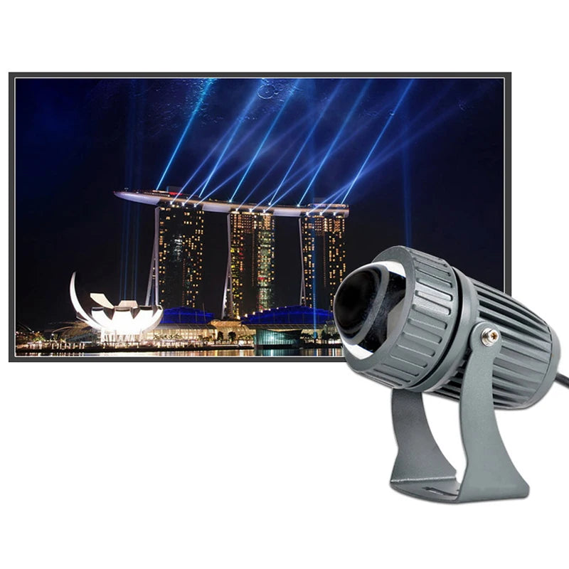 LED Lawn Flood Light 3W 10W IP65 Narrow Beam Brushed Nickel Aluminum AC 85-265V Outdoor