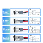 Metal LED Indicator Pilot Light Nickel Plated Brass 6mm 8mm 10mm 12mm 14mm 16mm 19mm 22mm IP65 Waterproof Panel Mount