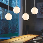 Nordic Glass Ball Pendant Light 10-40cm E27 G9 White Iron AC 90-260V 120cm Wire 3-5m²