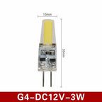 G4 LED COB Bulb 6W 250lm 360° CRI 80+ DC 12V Warm Cool White 10-Pack Chandelier