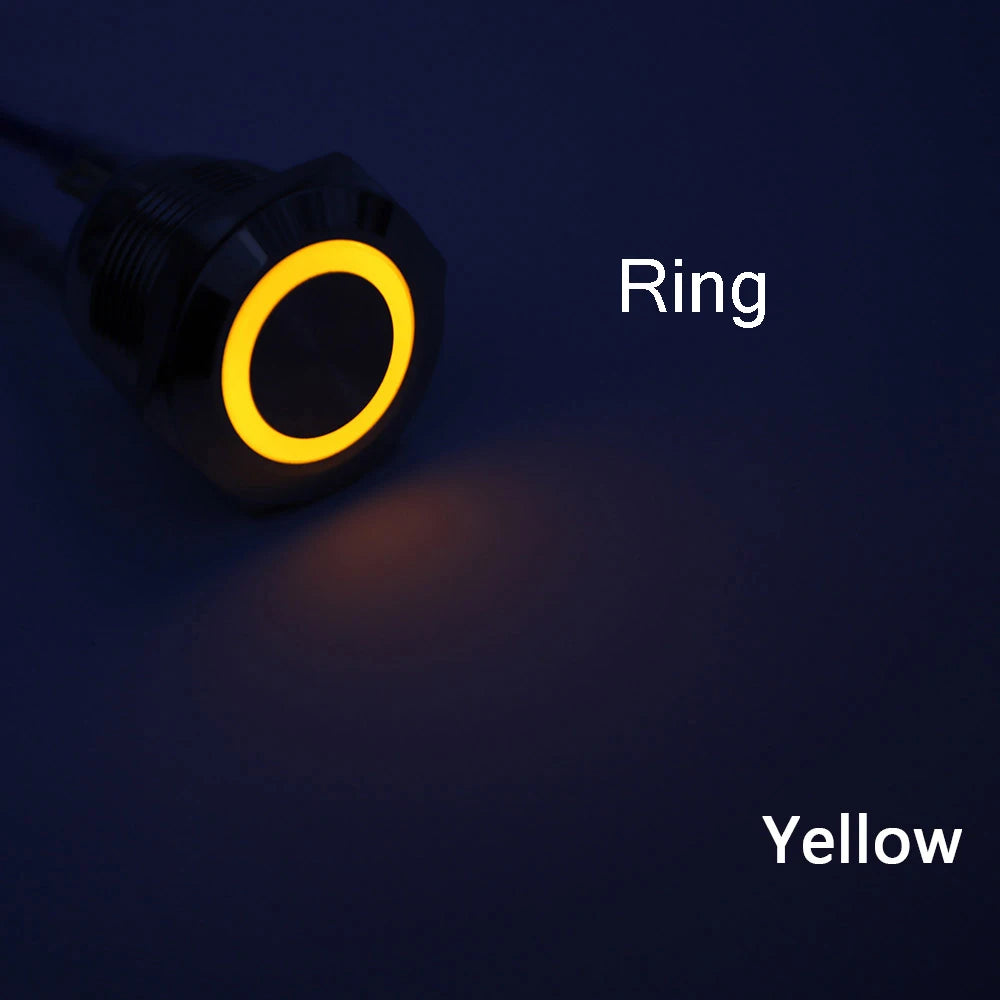 Metal LED Push Button Switch 12 16 19 22mm IP65 Self-Reset Self-Lock 5A 250V CE RoHS CCC