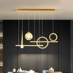 65W LED Bar Pendant Chandelier L94cm 4-Mode Dimmable 2800-6000K AC 90-265V Black Iron Acrylic