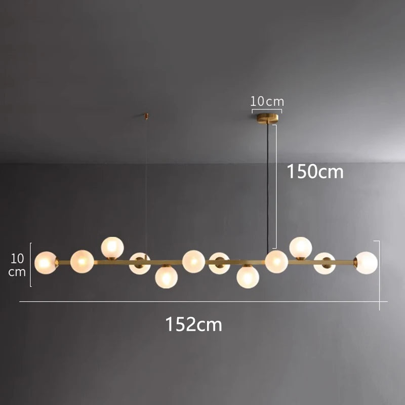 Modern Multi-Head Glass Pendant Chandelier 8 10 12 Heads 72-106W 4-Mode AC 90-240V