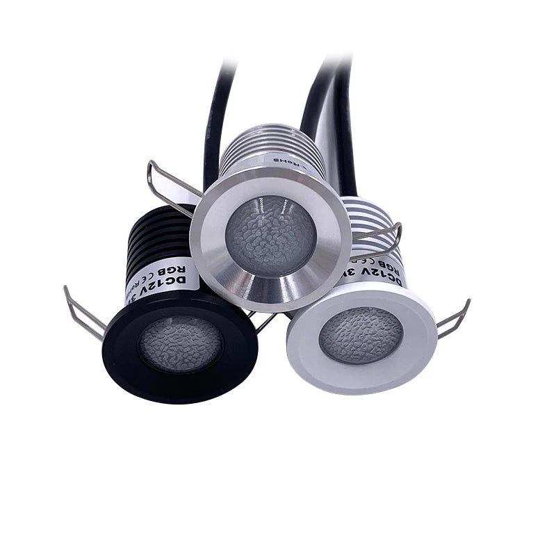 3W DC 12V Mini LED Recessed Spotlight IP65 PWM Dimmable 30° RGB RGBW WW NW CW 28mm Cutout