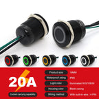 IP68 Waterproof Stainless Steel Push Button Switch 19mm 22mm 20A Momentary LED 12V 24V 110V 220V 4 Pin 20cm Wire 5 Colors