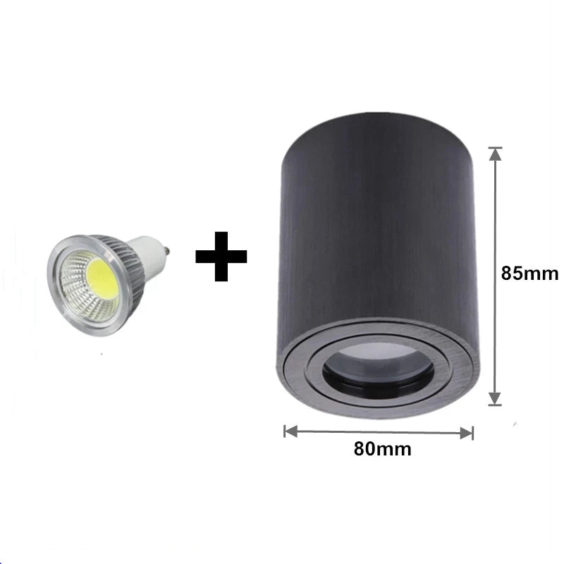 GU10 Replaceable Surface-Mounted LED Downlight 9W 12W 15W CRI 80+ 100-110lm/W AC 85-265V