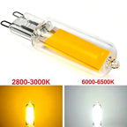 G9 LED COB Glass Bulb 7W 9W 12W 15W 360° CRI 85+ AC 110-220V Warm Cool White