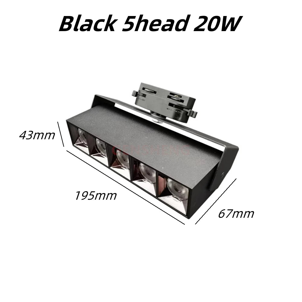 Dimmable LED Track Spotlight 12W-40W Epistar CRI 90+ 110lm/W 3-CCT AC 90-260V Aluminum