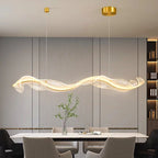 Modern Linear LED Pendant Chandelier 30-90W Ironware Acrylic 4-Mode Dimmable AC 90-265V