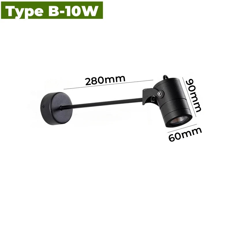 Outdoor Long Arm COB LED Wall Light 10W 15W 20W IP65 Waterproof Aluminum Baked Finish AC 85-265V Porch Entrance Signboard