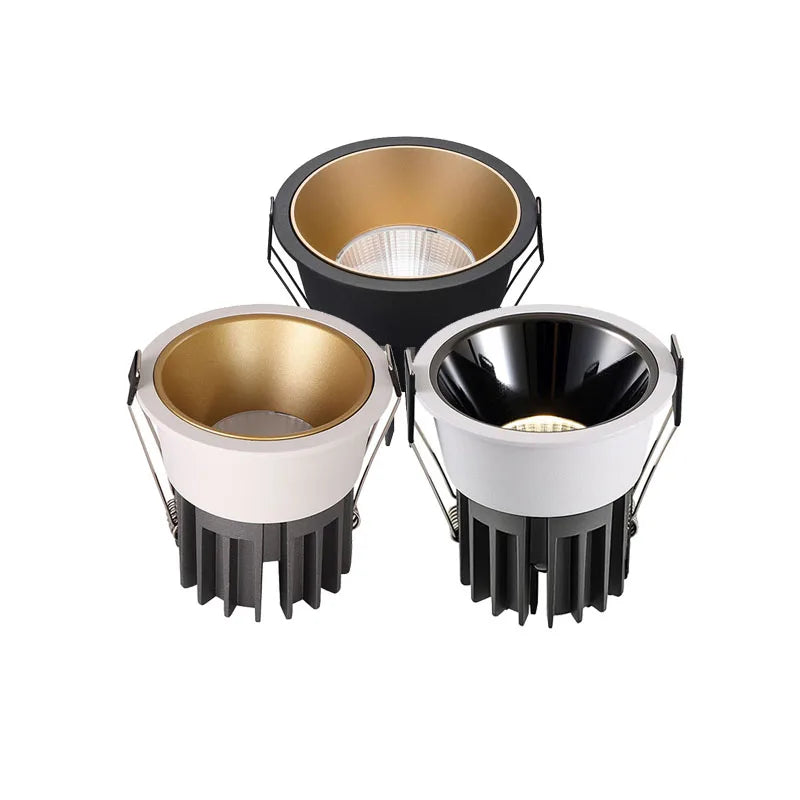 Dimmable COB LED Recessed Downlight 7W 10W 12W 15W 20W 24W Selectable Beam CRI 90+ 85-265V