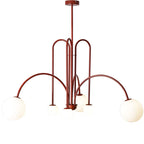 Nordic Minimalist G9 Pendant Chandelier Iron Frosted Glass Black Gold Red 90-260V