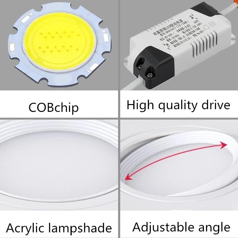 Modern Dimmable LED Downlight COB Ceiling Light 220V