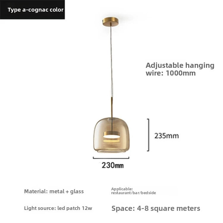 Modern Glass Pendant Light E26 E27 Iron Knob Switch AC 90-260V 5-10m² Hotel Bar Bedroom