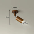 Japanese Minimalist Wood Cylinder LED Ceiling Spotlight Rotatable Surface Mount AC 90-260V