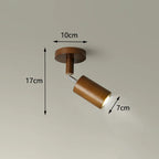 Japanese Minimalist Wood Cylinder LED Ceiling Spotlight Rotatable Surface Mount AC 90-260V