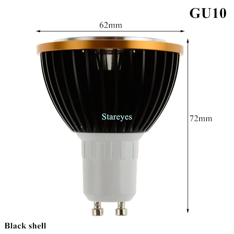 PAR20 COB LED Spotlight 3W 5W 7W E27 GU10 B22 E14 CRI 72+ 120° AC 85-265V Black Silver