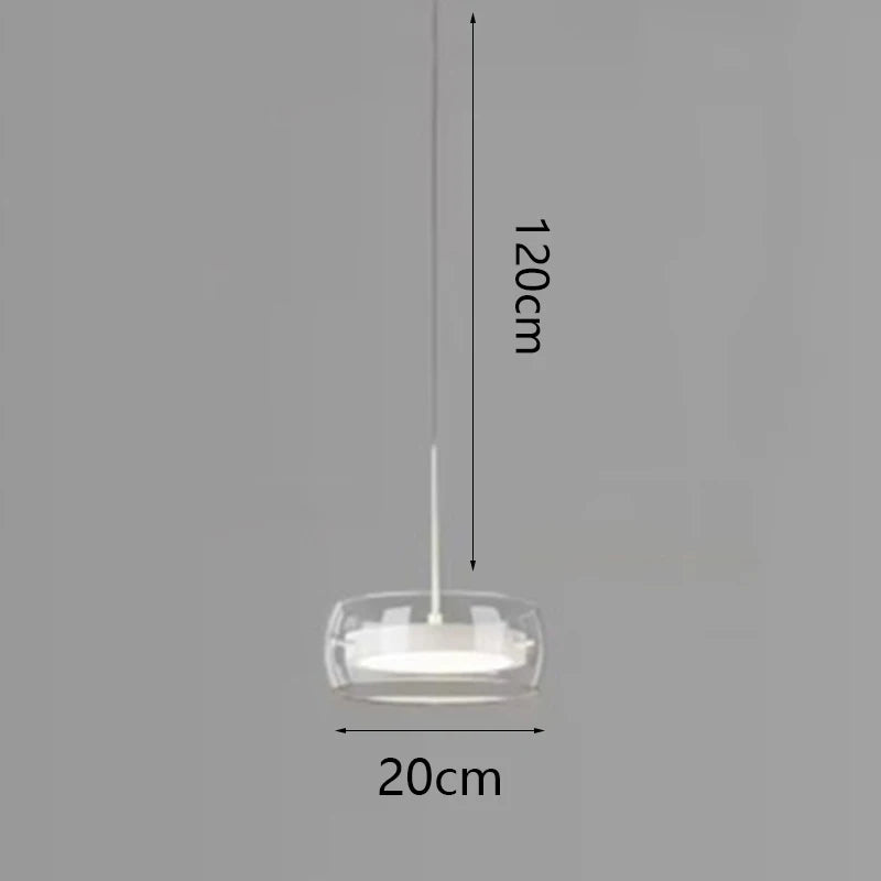 Modern Multi-Head Glass Pendant Light 1 3 4 Heads 5-60W Ironware Dimmable AC 90-265V