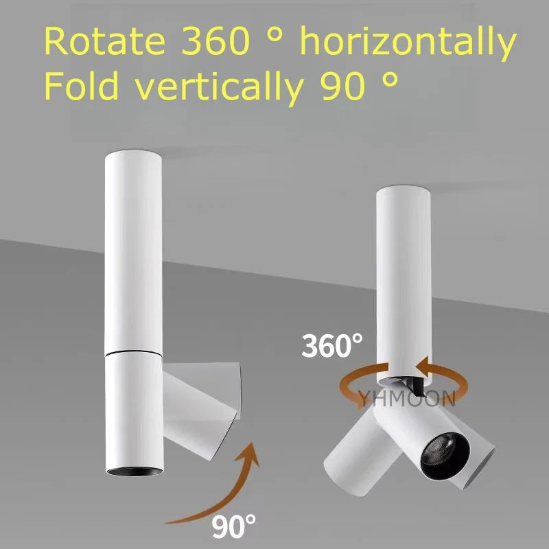 10W 20W OSRAM COB Rotatable Foldable LED Surface Spotlight CRI 92+ 24° Dimmable AC 85-265V
